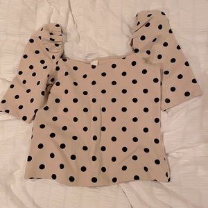 H&M Polka dotted, puffed shouldered top